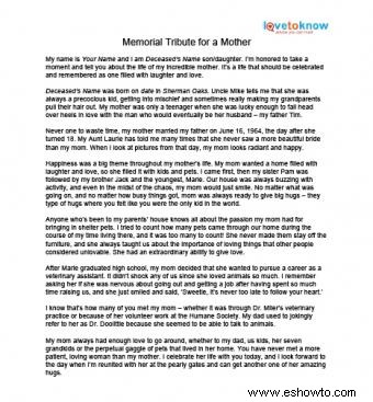 Homenajes en memoria de las madres:guía para apreciar su memoria