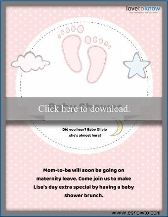 12 muestras de redacción de invitaciones para baby shower en la oficina
