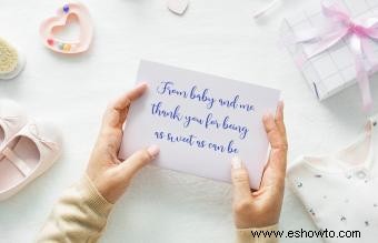 Ejemplos creativos de palabras de agradecimiento para baby shower