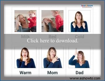 Tabla de lenguaje de señas para bebés