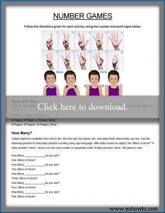 Actividades y hojas de trabajo del lenguaje de señas