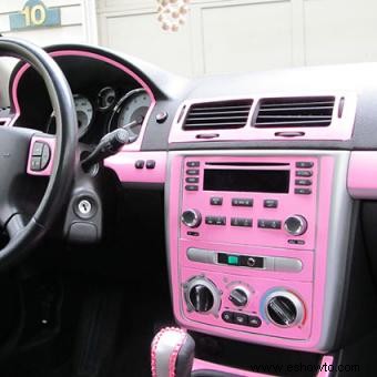 Accesorios de interior de coche rosa