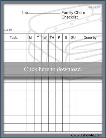 Creación y uso de tablas de tareas familiares