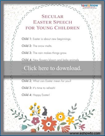 Discursos gratuitos de Pascua para niños