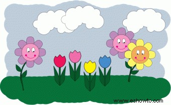 Imágenes prediseñadas de primavera para niños