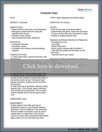 Planes de lecciones de habilidades informáticas básicas para niños