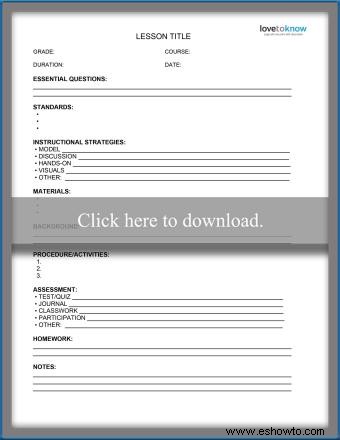 Plantillas de planes de lecciones gratuitas