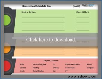 Plantillas simples de horarios de educación en el hogar 