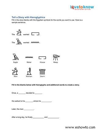 Hojas de trabajo de jeroglíficos