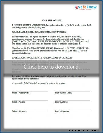 Formulario de factura de venta de barco imprimible gratis