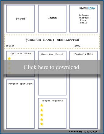Plantillas imprimibles gratuitas para boletines de la iglesia