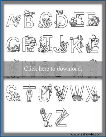 Páginas para colorear del alfabeto