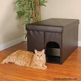 Opciones de muebles de caja de arena para gatos 