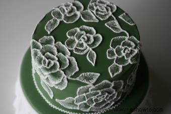 Diseños de pasteles bordados con pincel