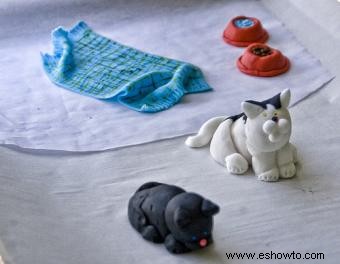 Cómo hacer un gato de fondant