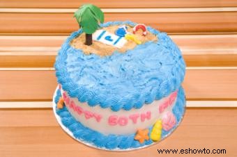 Pasteles de cumpleaños con tema de playa