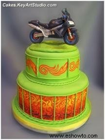 Decoración de pasteles de motocicletas