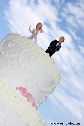 Decoración para tarta de novia a la fuga