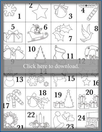 Calendarios de Adviento para niños para imprimir gratis
