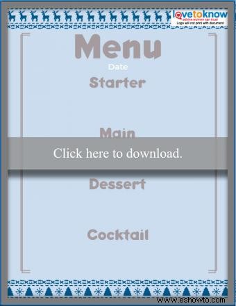 Menús imprimibles para la cena de Navidad para las fiestas