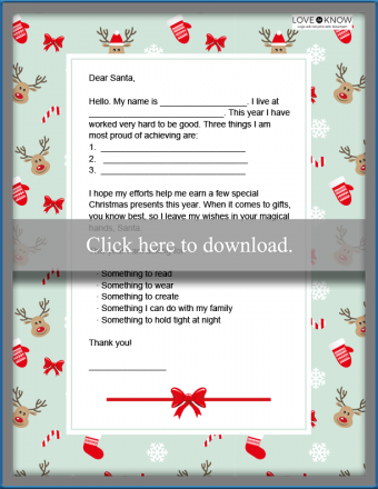 Cartas de Papá Noel gratis para que los niños las impriman en casa o las envíen por correo