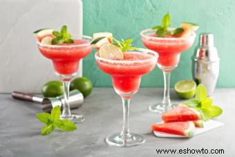 Receta refrescante de margarita de sandía congelada