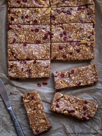 Recetas caseras de barras de proteína