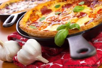 Receta de pizza de hierro fundido