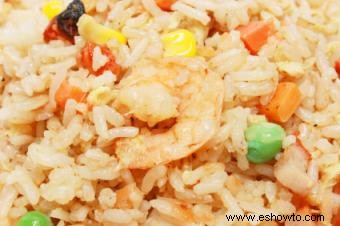Receta de arroz frito con camarones