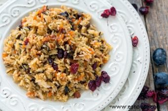 Receta de arroz con arándanos rojos