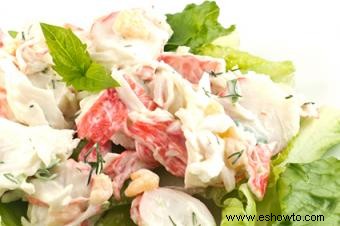 3 recetas de ensalada fría de cangrejo