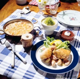 Menú de almuerzo gourmet