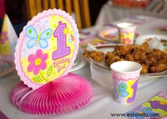 Recuerdos y decoraciones para fiesta de primer cumpleaños