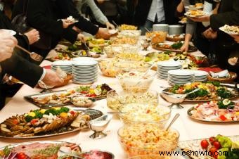 Buffet de fiesta de Año Nuevo