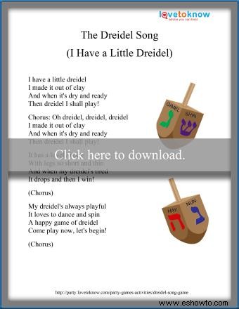 Canción y juego de Dreidel