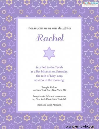 Invitaciones de Bat Mitzvah