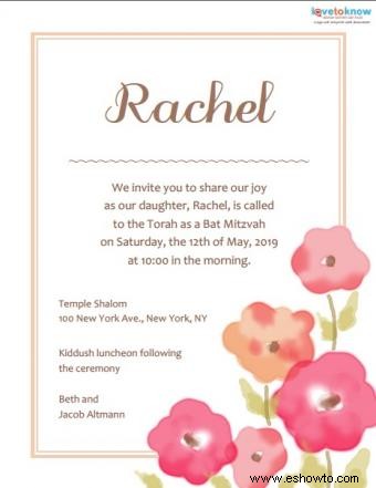 Invitaciones de Bat Mitzvah