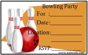 Invitaciones gratuitas para fiesta de bolos