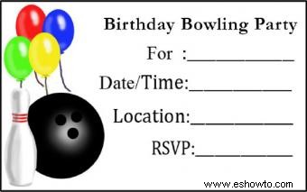 Invitaciones gratuitas para fiesta de bolos