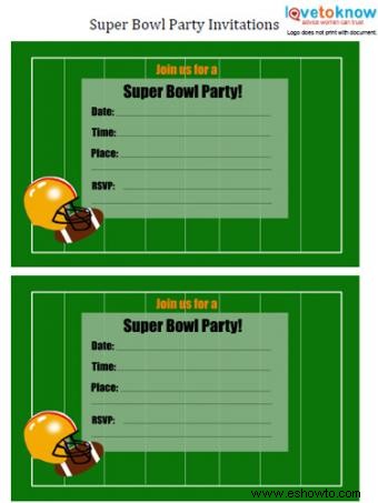 Invitaciones para fiesta del Super Bowl para imprimir gratis