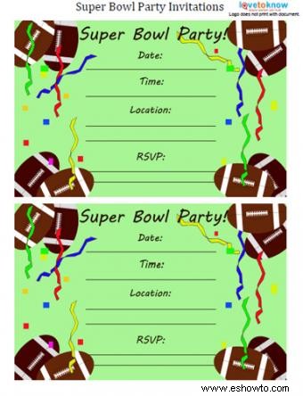 Invitaciones para fiesta del Super Bowl para imprimir gratis