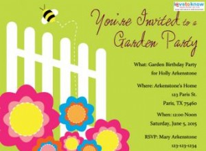 Invitaciones para fiestas en el jardín