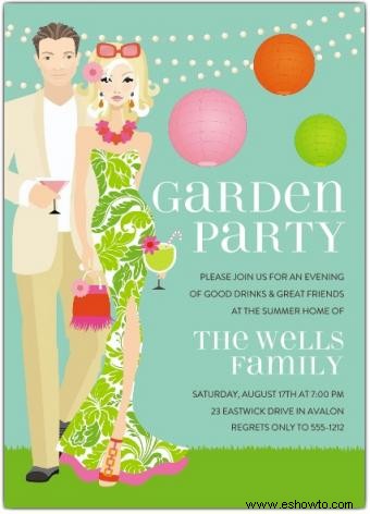 Invitaciones para fiestas en el jardín