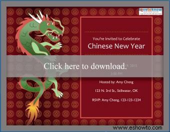 Invitaciones e ideas imprimibles para el Año Nuevo Chino