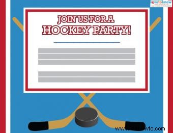 Invitaciones imprimibles para fiestas de hockey