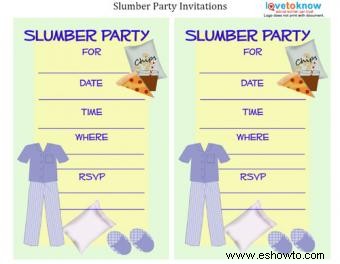 Invitaciones para fiestas de pijamas