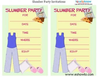 Invitaciones para fiestas de pijamas
