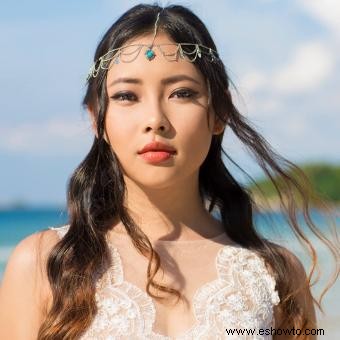 Accesorios para el cabello para bodas en la playa