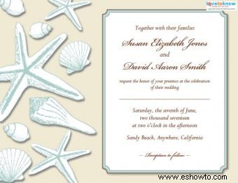 Invitaciones de boda en la playa