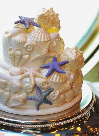 Pasteles de boda de conchas marinas